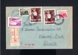 17596-BULGARIA-REGISTERED COVER GABROVO To DUBENDORF (germany) 1952.ENVELOPPE RECOMMANDE Bulgarie. - Covers & Documents
