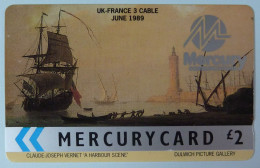 UK - Great Britain - Mercury - MER036 - 18MERA - UK France Cable - Harbour Scene - 1589ex - Mint - Mercury Communications & Paytelco