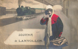 Lanvollon * Carte Photo * Souvenir Du Village * Gare Train - Lanvollon