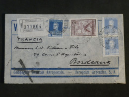 AX0 ARGENTINA    BELLE  LETTRE RECO  1931  AEROPOSTALE . BUENOS AIRES . A BORDEAUX FRANCE +AFF . INTERESSANT+ + - Lettres & Documents