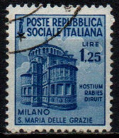 1944 Repubblica Sociale: Monumenti Distrutti - 2ª Emis. Lire 1,25 - Used