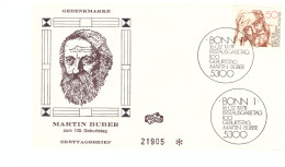 FDC BONN 16 FEVRIER 1978 MARTIN BUBER - Autres & Non Classés