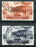 Z3694 ITALIA COLONIE EMISSIONI GENERALI 1933 Cinquantenario Eritreo, Posta Aerea C. 50 + 1 L. (Sassone A15, A16) Usati, - Amtliche Ausgaben