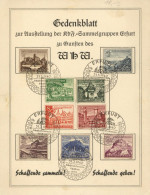 NS-GEDENKBLATT WK II - DINA4 WHW-Blatt Ausstellung Der KDF-Sammlergruppen ERFURT 1940 Mit S-o Rücks. Klebestellen I-II S - War 1939-45