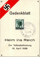 NS-GEDENKBLATT WK II - HEIM INS REICH S-o WIEN 1938 I - War 1939-45