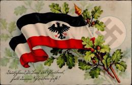 Propaganda WK II Fahne I-II (Stauchung,fleckig) - War 1939-45
