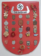 WHW WK II Hessen-Nassau Ehrenschild Mit 40 Abzeichen II (Rand Beschädigt) - Weltkrieg 1939-45