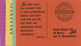 ZEPPELIN SUDETENLANDFAHRT 2/4.12.1938 - 4 Verschiedenfarbige FLUGBLÄTTER In Top-Erhaltung I - Airships