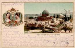 Der Tempel In Jerusalem Kaiserpaar Patriotika Litho Feldpost (Ra-3 Hülfslazarett Jahn-Turnhalle Magdeburg 1915) I-II - Ehemalige Dt. Kolonien