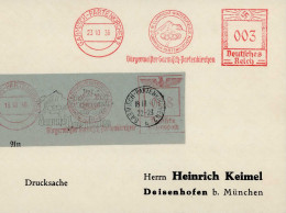 BERLIN OLYMPIA 1936 - Winterspiele GARMISCH Brief Und Briefstück Des BÜRGERMEISTER V. GARMISCH-PARTENKIRCHEN Mit FRANCO- - Jeux Olympiques