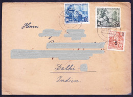 Germany DDR To India 1955 Cover, Camera Microscope Crockery On Stamps, Postal History - Invii Numismatici