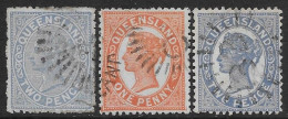 Australia 1894 Queensland Queen Victoria 3val Mi N.80,84-85 US - Gebruikt