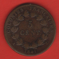 FRENCH COLONIES - 5 CENTIMES 1841A - Französische Kolonien (1817-1844)