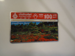 THAILAND USED CARDS OLD MAGNETIC    LANDSCAPES  GARDEN - Fleurs