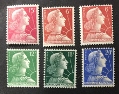 1955 /59  France - Liberty - Marianne De Muller - 6  Stamps Unused - 1955-1961 Marianne Van Muller