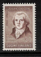 CHEMISTRY CHEMIE CHIMIE CHEMIKER CHEMIST - J. GADOLIN - FINLAND FINNLAND FINLANDE 1960 MH(*) SC 370 MI 519 YV 495 - Chemie