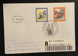 Österreich 2000 Freimarke Basilisk Von Wien Hexenritt V. Mariatrost Mi. 2303  + Mi. 2308 FDC, R-Brief Sonderstempel Graz - Briefe U. Dokumente