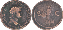 ROME - As - NERON - 65 AD - Victoire Volant à Gauche - RIC.475 - RARE - 17-212 - Les Julio-Claudiens (-27 à 69)