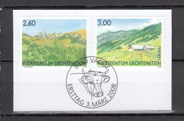 Liechtenstein Usati:  N. 1414-5 Su Frammento Con Annullo Primo Giorno (FDC) - Used Stamps