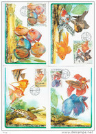 Czech Republic 2003 Ceska, Set X4 Cards Maximum Fish Fishes - Cartes-maximum