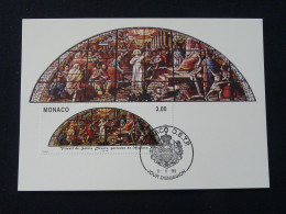 Carte Maximum Card Vitrail Sainte Devote Stained Glass Windows Monaco 1998 - Glas & Fenster