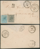 émission 1865 - N°17/18 Sur Lettre Obl Pt 312 çàd Rochefort (1868) > Montiers-sur-Saulx + Passage "France Par Charleroy" - 1865-1866 Profile Left