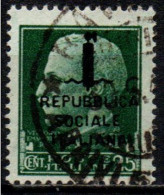1944 Repubblica Sociale: "imperiale" Soprastampata 25 Cent. Usato - Oblitérés