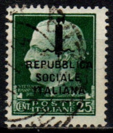 1944 Repubblica Sociale: "imperiale" Soprastampata 25 Cent. Usato - Used