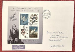 FRANCE Yvert Bloc 18 Sur Lettre De HAGUENAU Pour MADAGASCAR 1996. (Audubon) Cachet D'époque - Oblitérés
