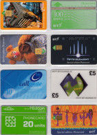 Sortiment 8TK O Telecartes 18€ Lotto Set Telefon-Karten Großbritannien British-telecom TC Unites Kingdom Phonecard Of Uk - Verzamelingen