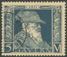 BAYERN 89II O, 1911, 5 M. Luitpold, Type II, Pracht, Mi. 220.- - Afgestempeld