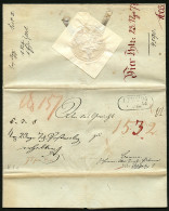 SACHSEN Sachsen 1844, Vorphilabrief - Postvorschussbrief Von Leipzig Nach Borna Auf Wasserzeichenpapier, Rechts Oben Kro - Saxe