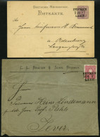 BAHNPOST DR 41 BRIEF, Bremen-Leer, L3 Auf 5 Pf. Ganzsachenkarte Von 1883 Und Brief Mit 10 Pf. Karmin Von 1882, Feinst - Frankeermachines (EMA)