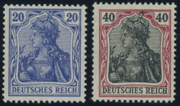 Dt. Reich 97IIa,90IIa , 1915/6, 5 M. Kriegsdruck, Gezähnt A Und 40 Pf. Dunkelrötlichkarmin/schwarz, Postfrisch, 2 Pracht - Ongebruikt