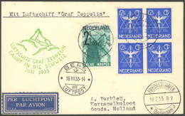 ZULEITUNGSPOST 222 BRIEF, Niederlande: 1933, Schweizfahrt, Abwurf Bern, Prachtkarte - Poste Aérienne & Zeppelin