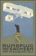 ALTE ANSICHTSKARTEN 1911, Rundflug Durch Sachsen Vom 20. Bis 29. Mai 1911, Ungebraucht, Pracht - Andere & Zonder Classificatie