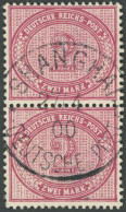 DP CHINA V 37e O, 1899, 2 M. Dunkelrotkarmin Im Senkrechten Paar, Stempel SHANGHAI D.P. B, Pracht - China (kantoren)