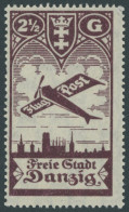 FREIE STADT DANZIG 206I , 1924, 21/2 G. Flugpost Mit Plattenfehler Strich Und Bruch Rechts Unten Im Linken Oval, Postfri - Andere & Zonder Classificatie