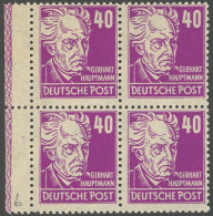 ALLGEMEINE-AUSGABEN 223b RL1 , 1948, 40 Pf. Dunkelpurpur Hauptmann Im Linken Randviererblock Mit Randleiste 1, Postfrisc - Andere & Zonder Classificatie