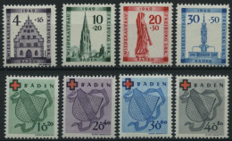 BADEN 38-45A , 1949, Wiederaufbau Und Rotes Kreuz, Falzrest, 2 Prachtsätze, Mi. 75.- - Other & Unclassified