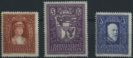 LIECHTENSTEIN 140-42 , 1933, Fürstenpaar Und Landeswappen, Falzreste, Prachtsatz - Andere & Zonder Classificatie