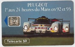 TELECARTE F393 PEUGEOT 2 VOITURES - 1993