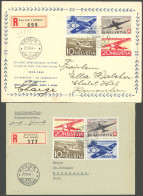 LUFTPOST SF 44.1c,m BRIEF, 20.9.1944, ZÜRICH-GENF Und GENF-ZÜRICH, 2 Einschreibbriefe, Feinst/Pracht - Eerste Vluchten