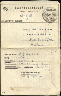 NIEDERLÄNDISCH-INDIEN 1948, K2 VELDPOST 7 DEC.DIV./1948 Auf Luft-Feldpost-Faltbrief Mit Eingedruckter Portofreiheit Von  - Nederlands-Indië