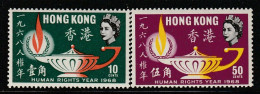 HONG KONG - N°238/9 ** (1968) Droits De L'homme - Neufs