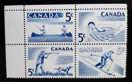 Canada 1957 MNH Sc 365**-368**  5c Recreation Sports - Neufs