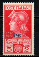 COLONIE ITALIANE - CASO - 1930 - FERRUCCI - 5+2 LIRE - MNH - Egeo (Caso)