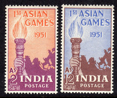 INDIA - 1951 FIRST ASIAN GAMES SET (2V) FINE MNH ** SG 335-336 - Ongebruikt