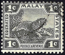 MALAYA 1923 1 Cents Black SG53 Used - Federated Malay States