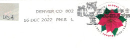 [A5] Brief Denver Colorado 2022 > Deutschland - Weihnachtsstern Euphorbia Pulcherrima - Giftpflanze - Cartas & Documentos